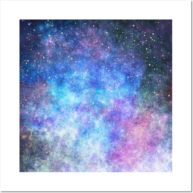 Blue Purple Celestial Space Nebulas & Stars Aesthetic Style Wall Art by Teeworthy Designs